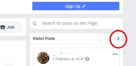 Share a visitor post to a facebook page